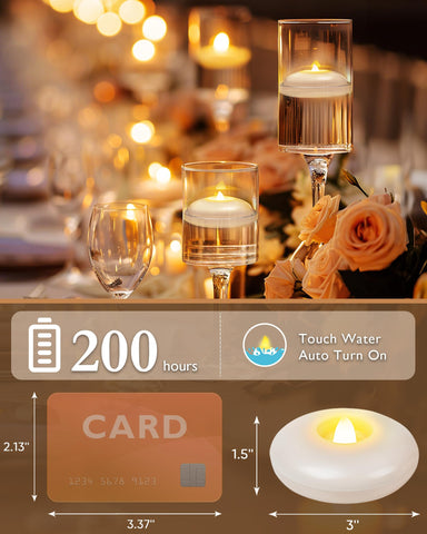Homemory LED floating candles on water create safe ambiance for weddings