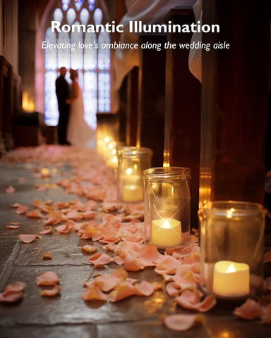 Homemory secure battery-cap LED tea light for reliable tabletop lighting.