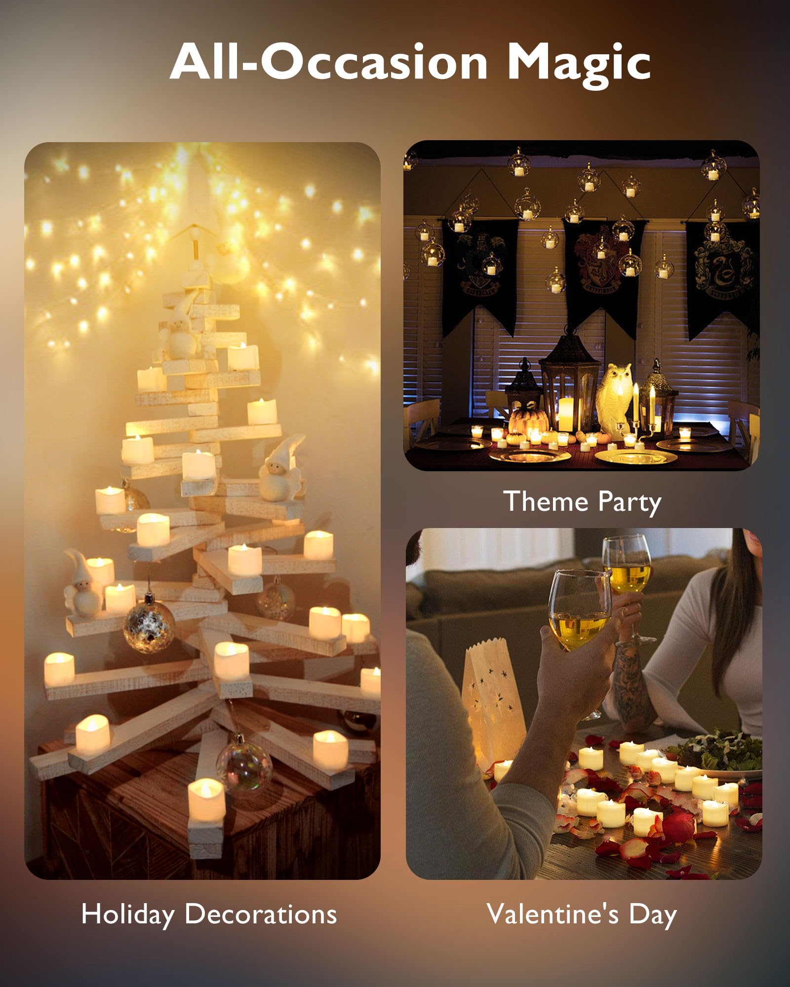 Homemory wedding table decor tea lights add warm ambience to receptions.