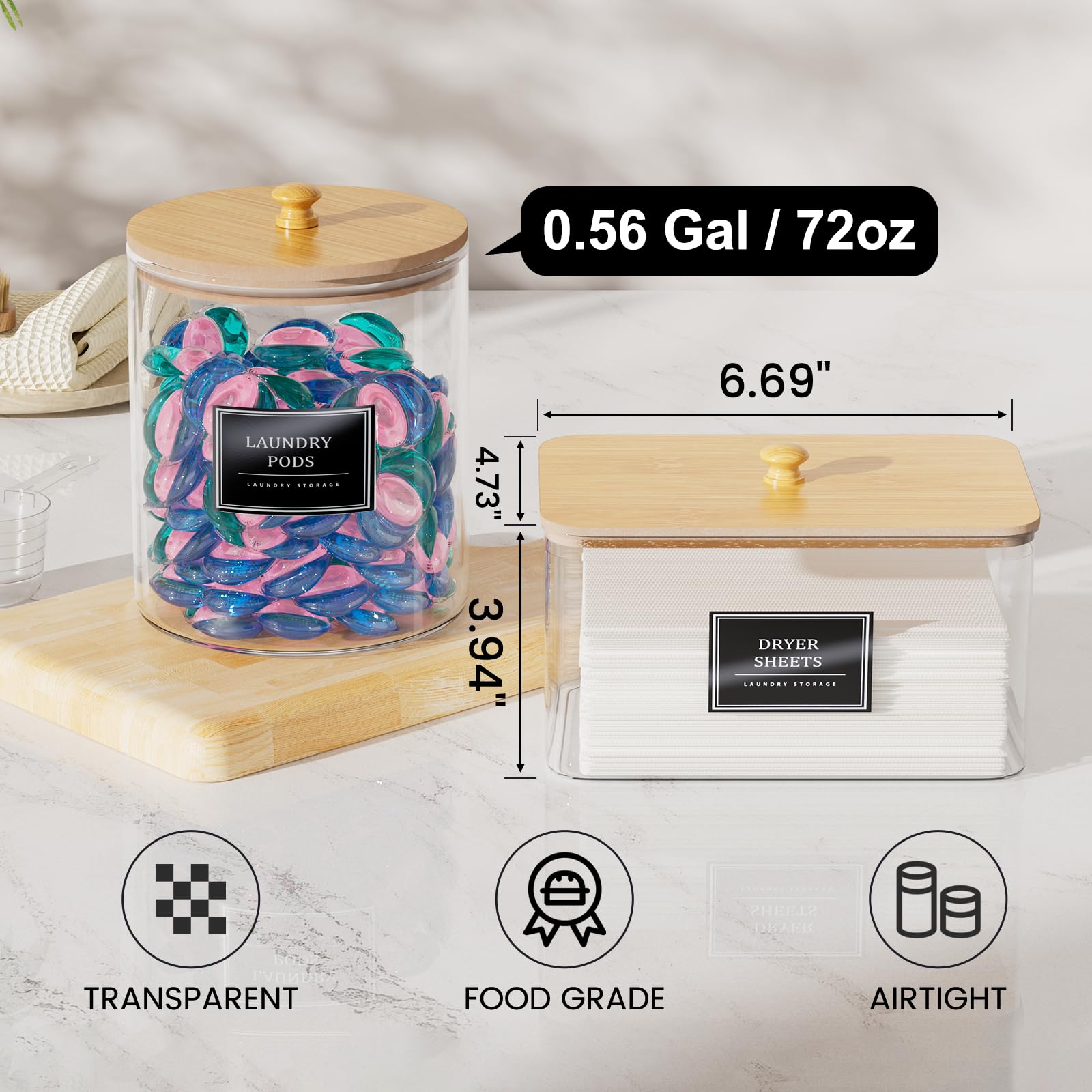 HomePekite bamboo lids on thick glass jars combine durability with style