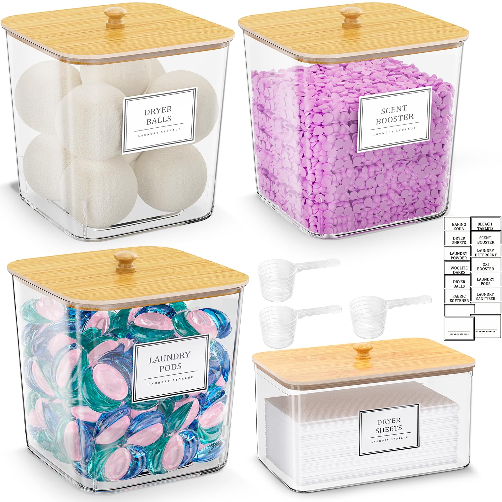 HomePekite laundry pods storage container set keeps pods visible and organized.