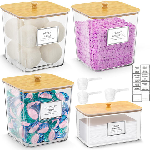 HomePekite laundry pods storage container set keeps pods visible and organized.