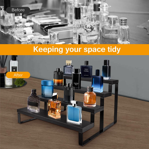 HomePekite nail polish display stand tucks cosmetics neatly on any vanity.