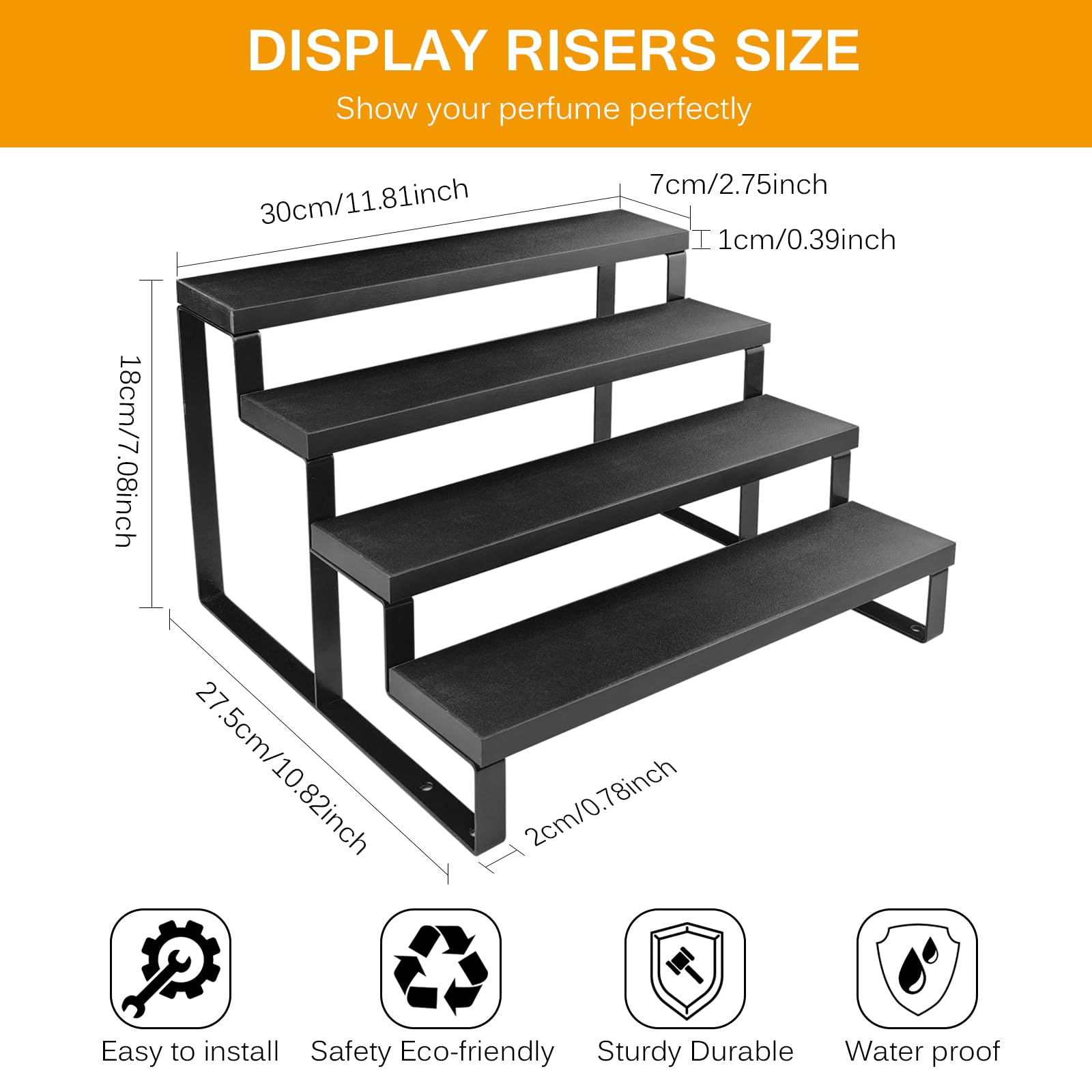 HomePekite vintage black matte shelf blends with decor while storing small items.