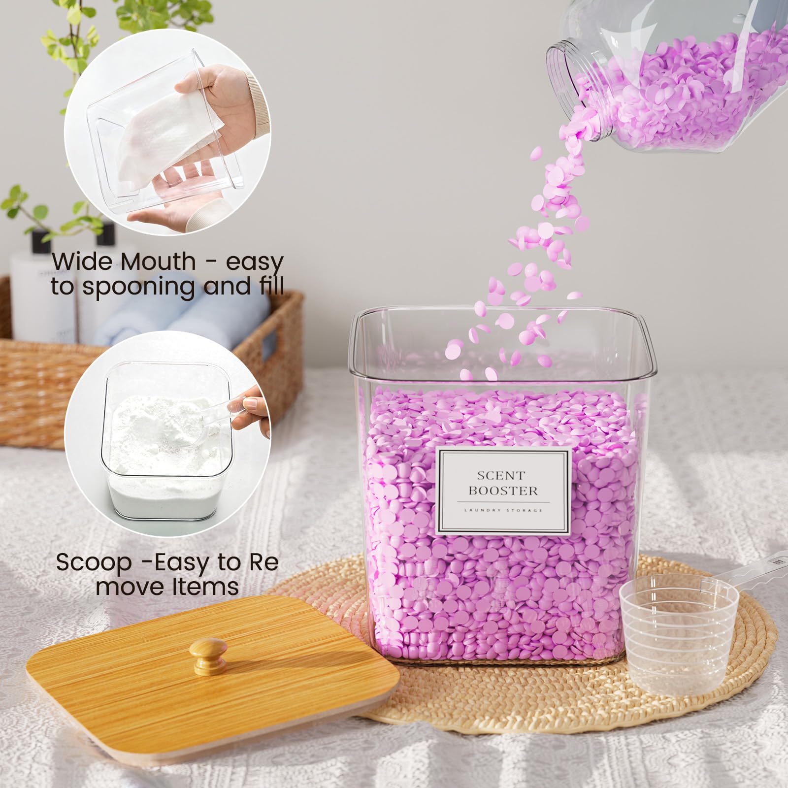 HomePekite wide-mouth laundry container enables quick refills