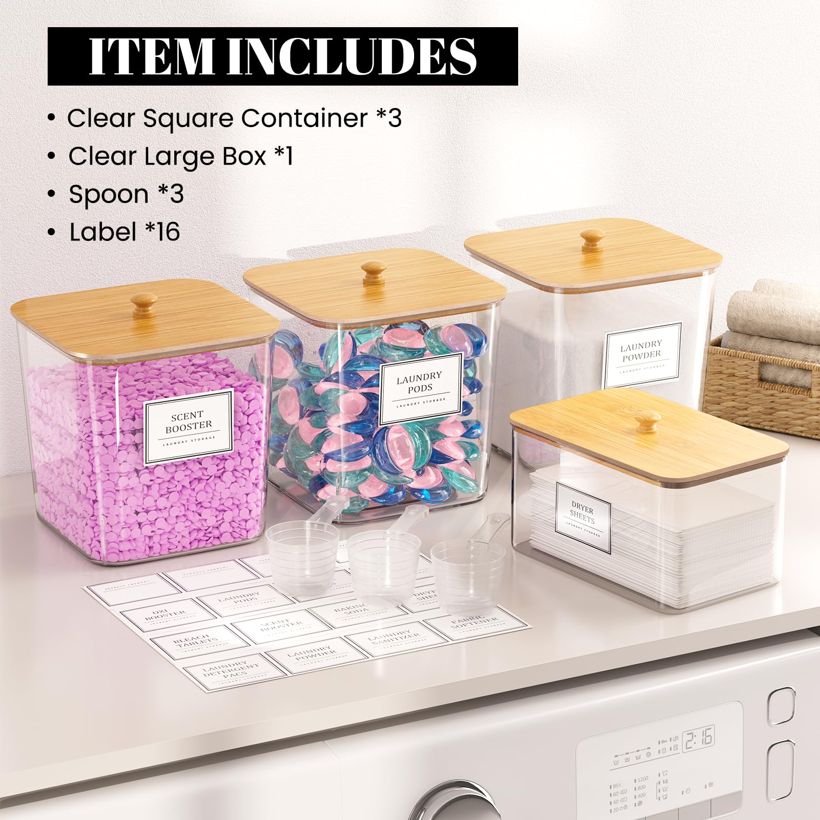 HomePekite wide-mouth laundry container offers easy refilling.