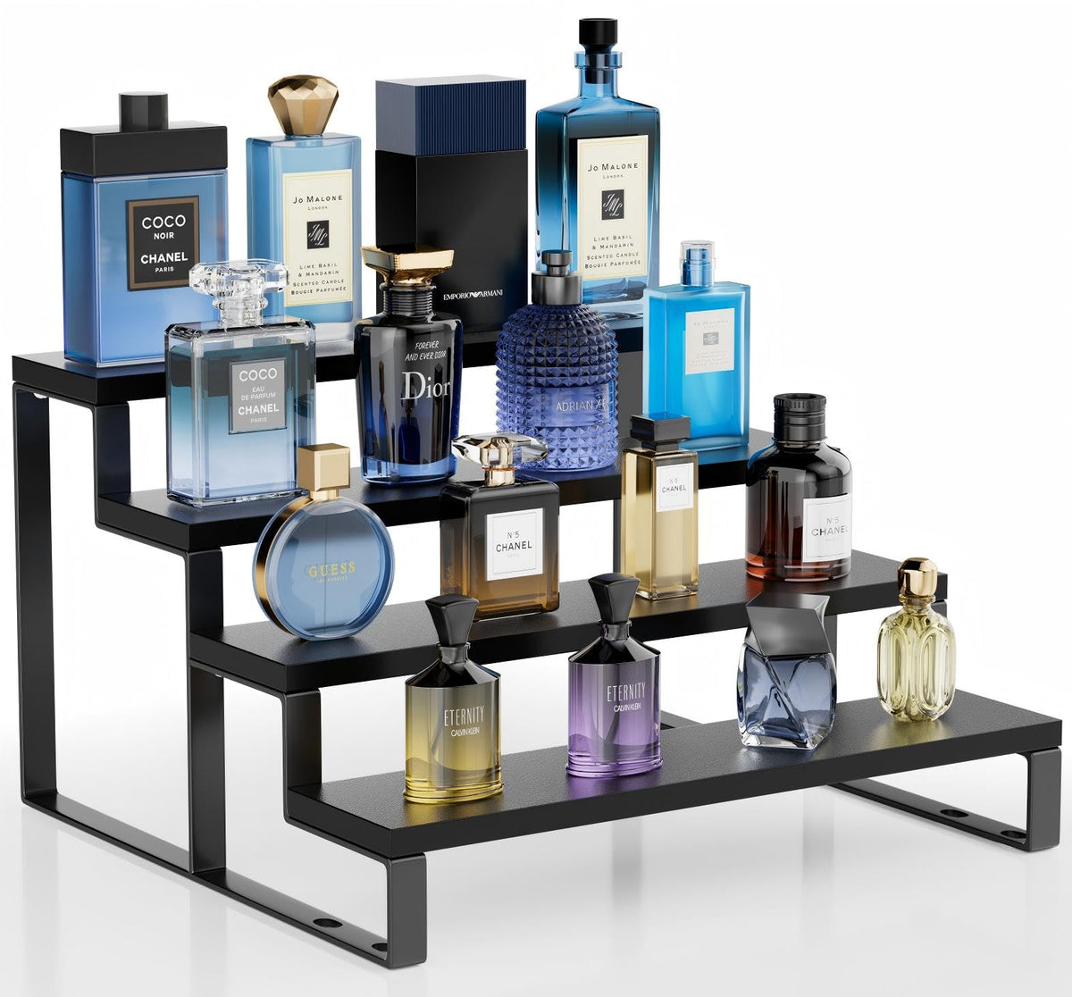 HomePekite wood cologne organizer 4-tier shows bottles neatly and saves counter space.