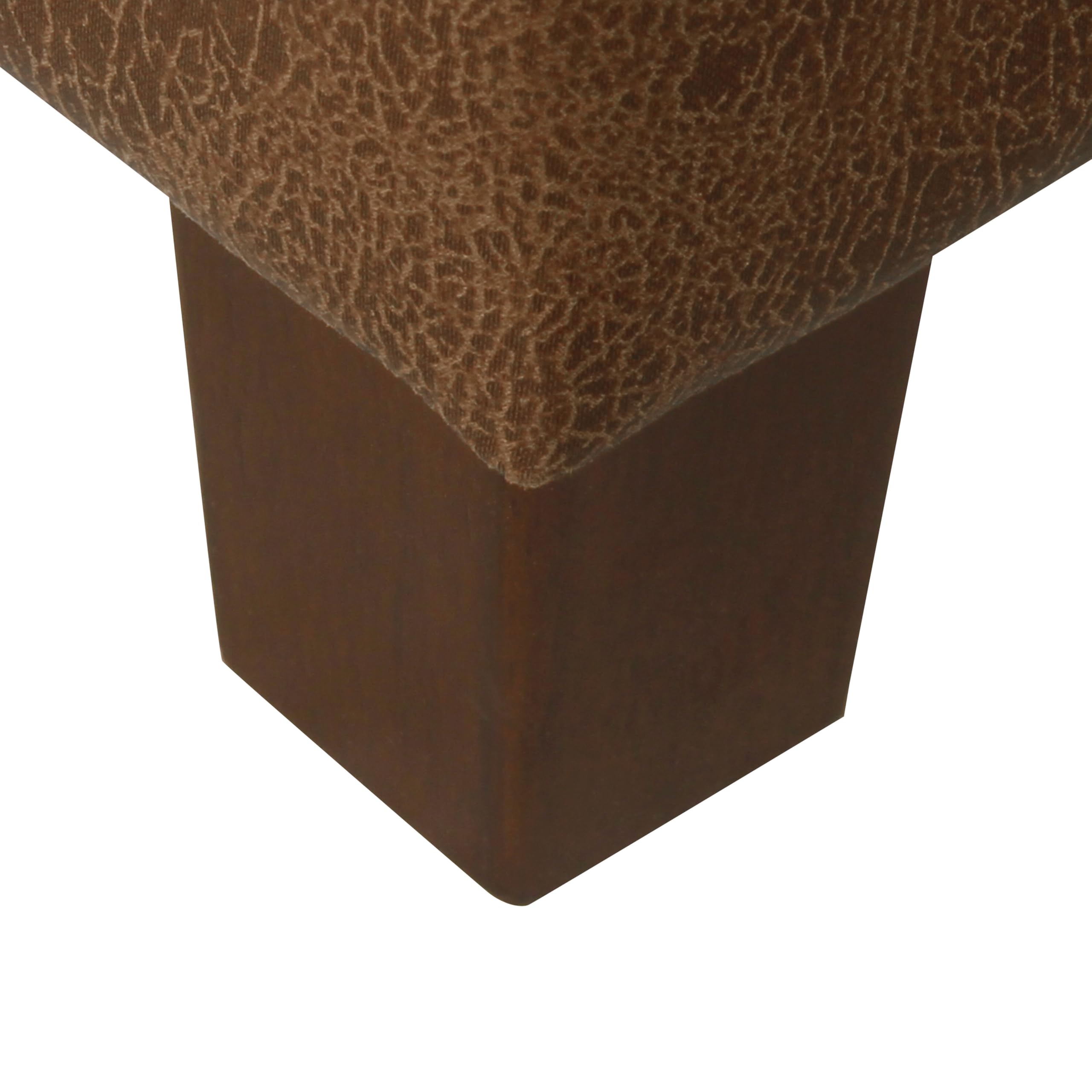 HomePop square tufted storage ottoman lid-open interior storage space.