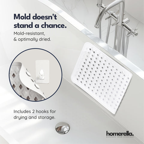 Homerella extra-long bath mat covers more area for safety