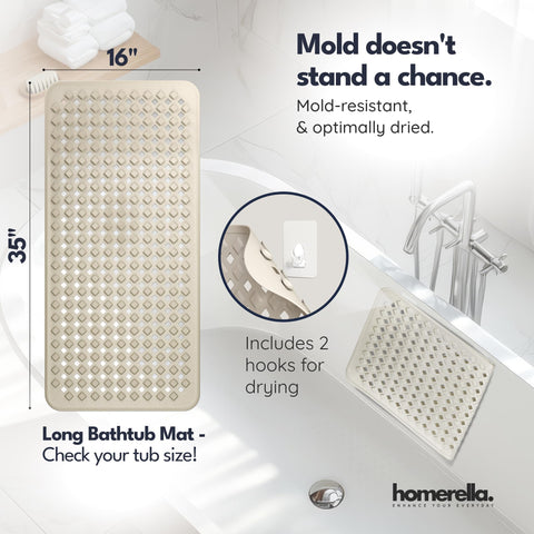 Homerella mildew-resistant shower mat with fast drainage