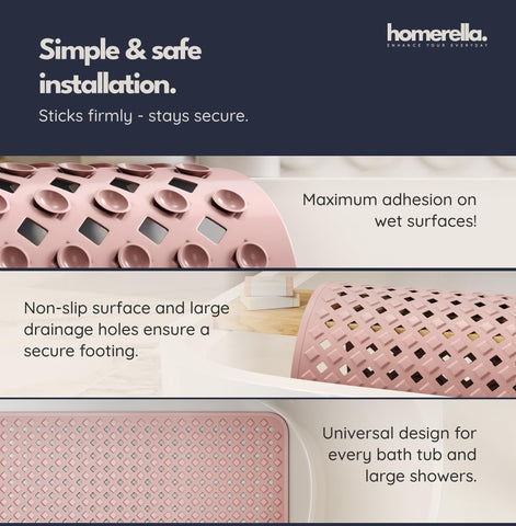 Homerella anti-mold material resists mildew in damp bathrooms.