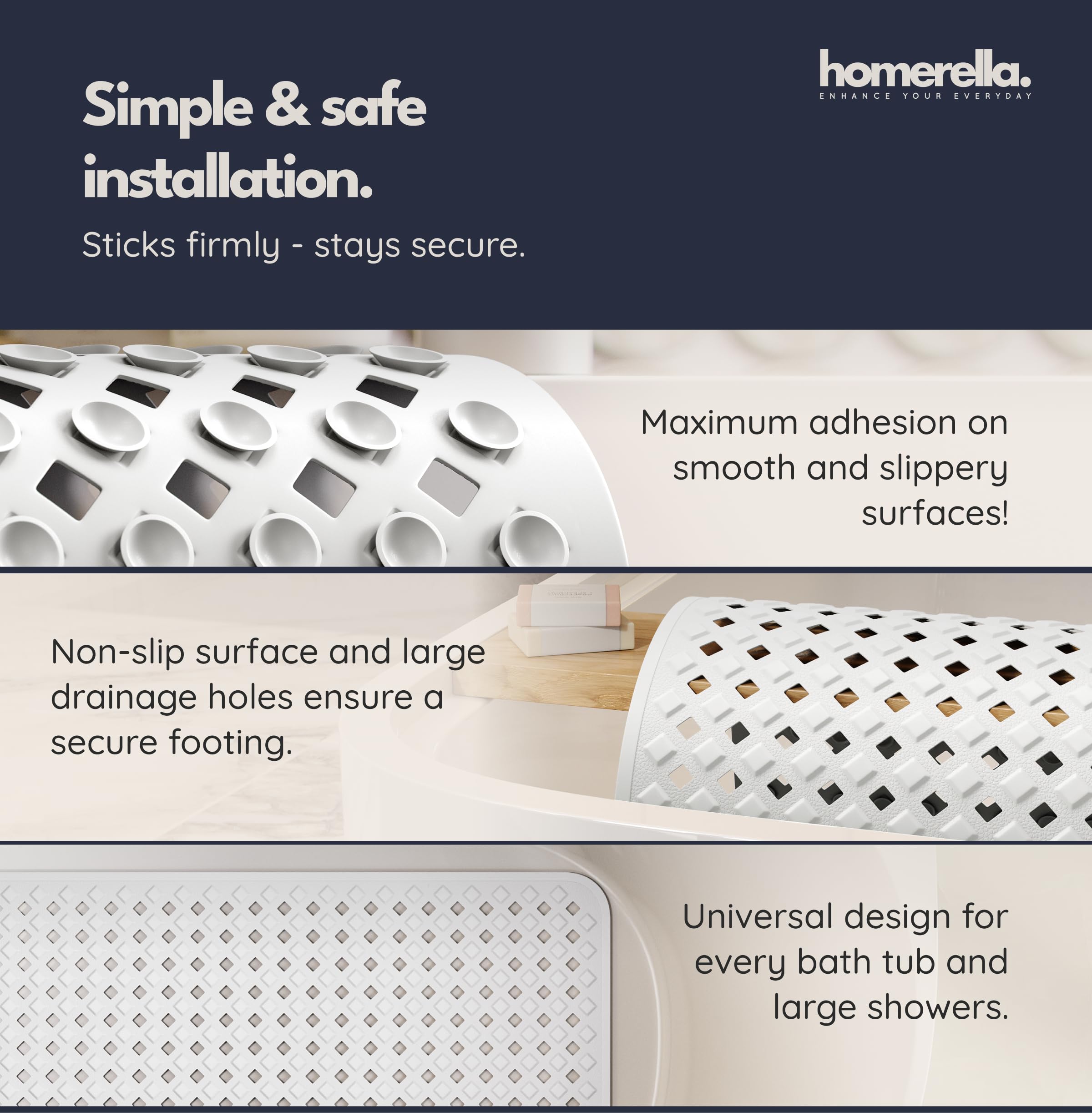 Homerella BPA-free shower mat uses skin-friendly materials