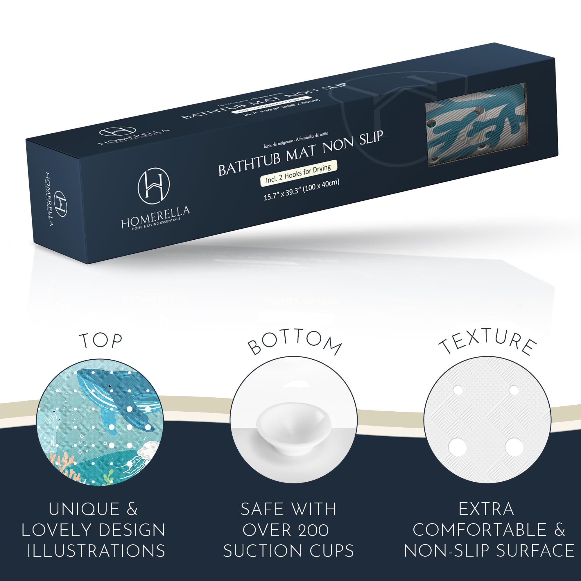 Homerella no-mold drainage holes reduce moisture buildup for longer life.
