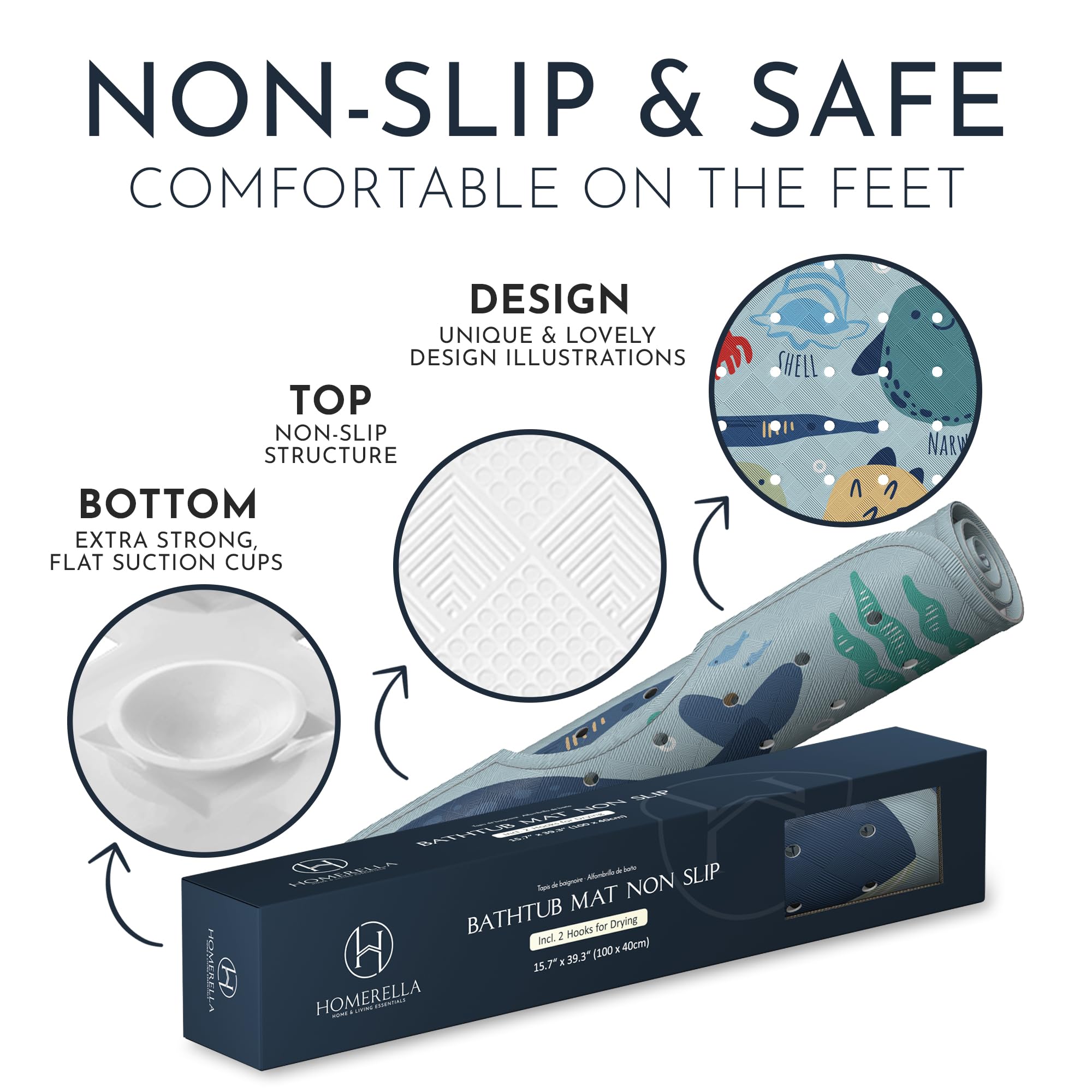 Homerella non-slip surface keeps kids safe with a soft, textured top.