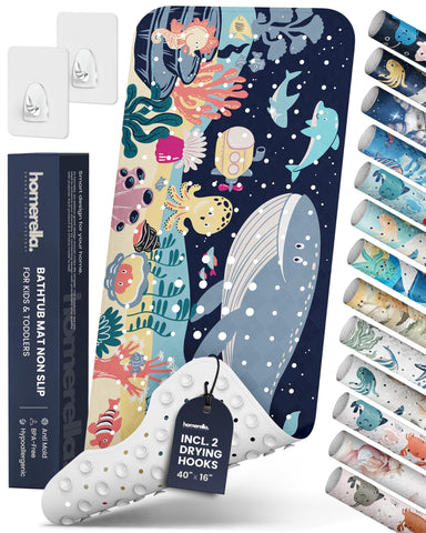 Homerella ocean sea animals bath mat 40x16 keeps kids safe during bath time