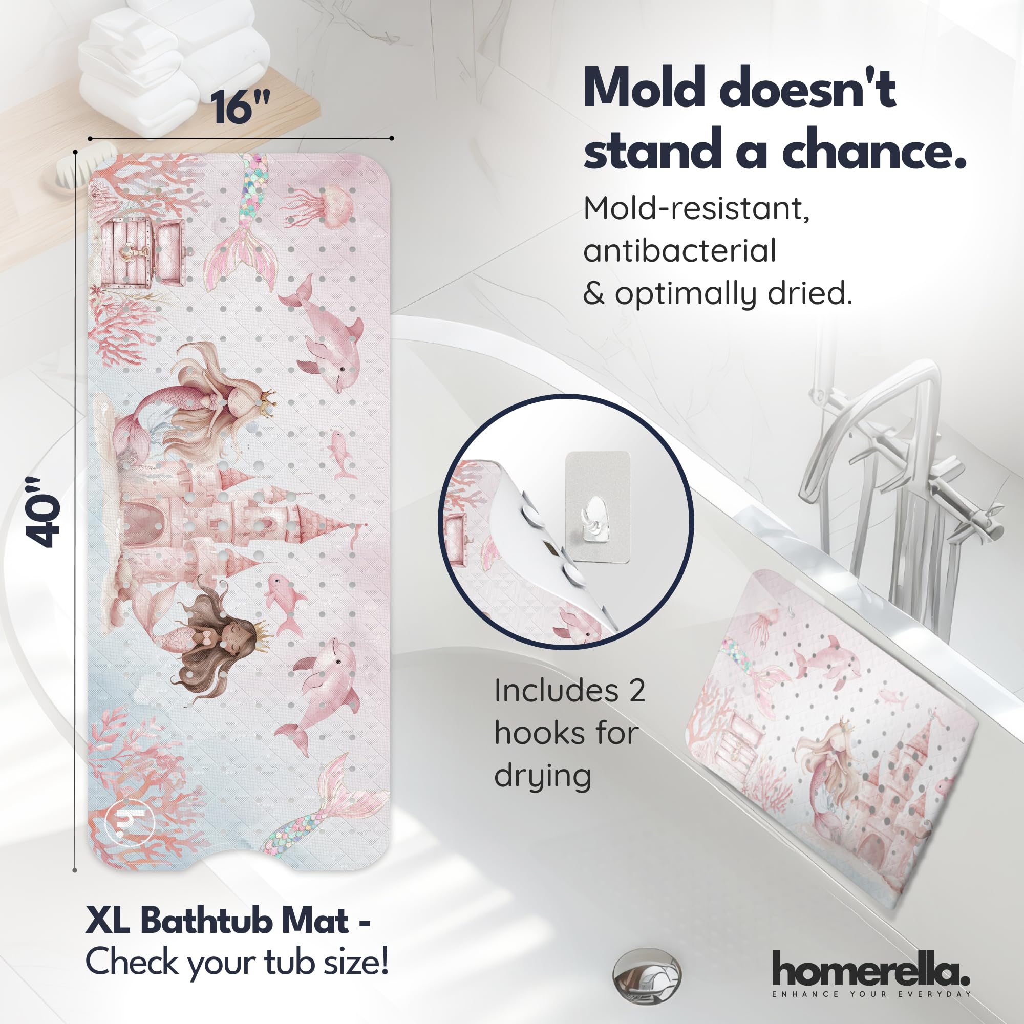 Homerella textured top provides non slip surface with comfortable feel
