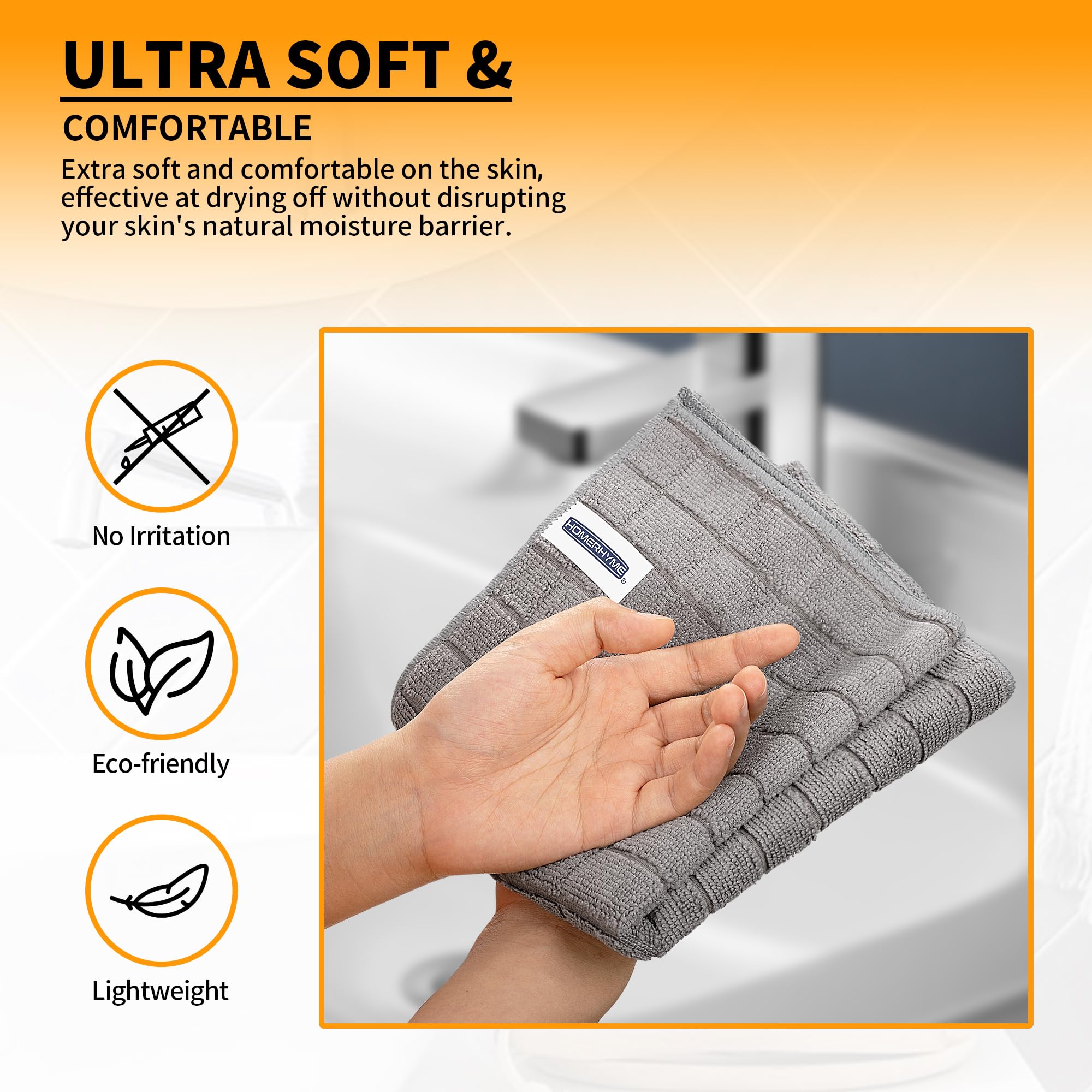 HOMERHYME durable reusable gray towels resisting wrinkling and shrinking