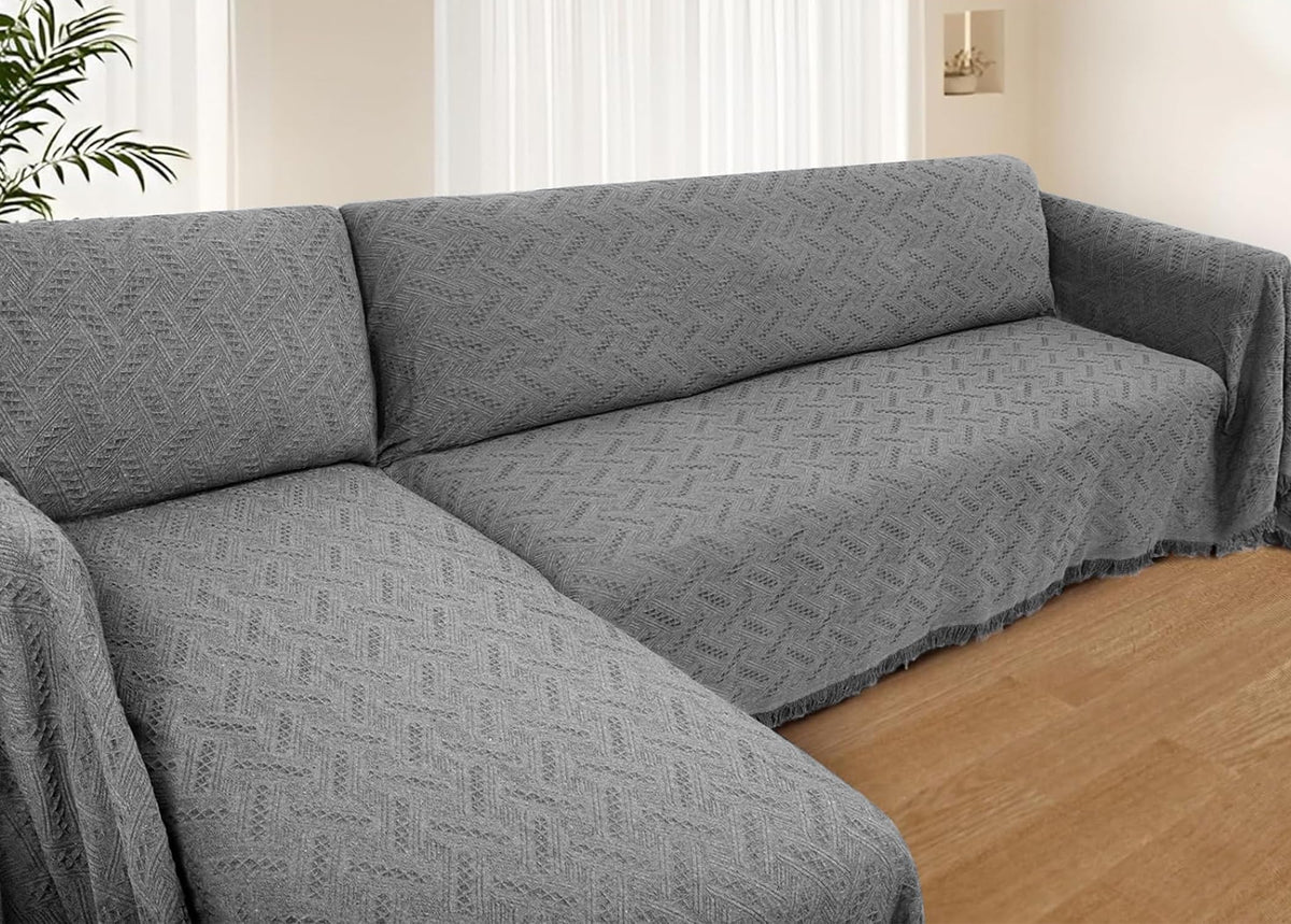 HOMERILLA left chaise sectional cover in dark grey protecting furniture from spills