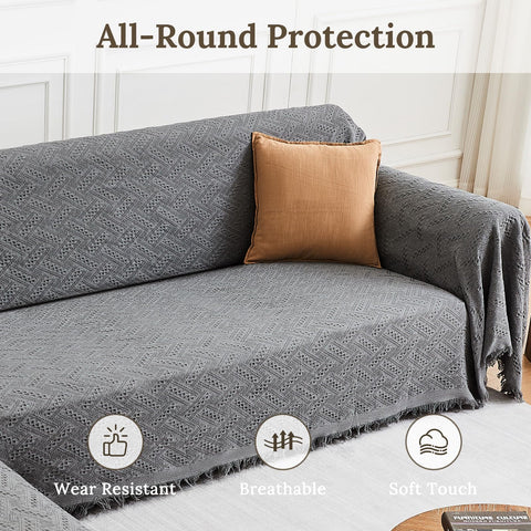 HOMERILLA two seats sectional cover in dark grey offers easy cleaning