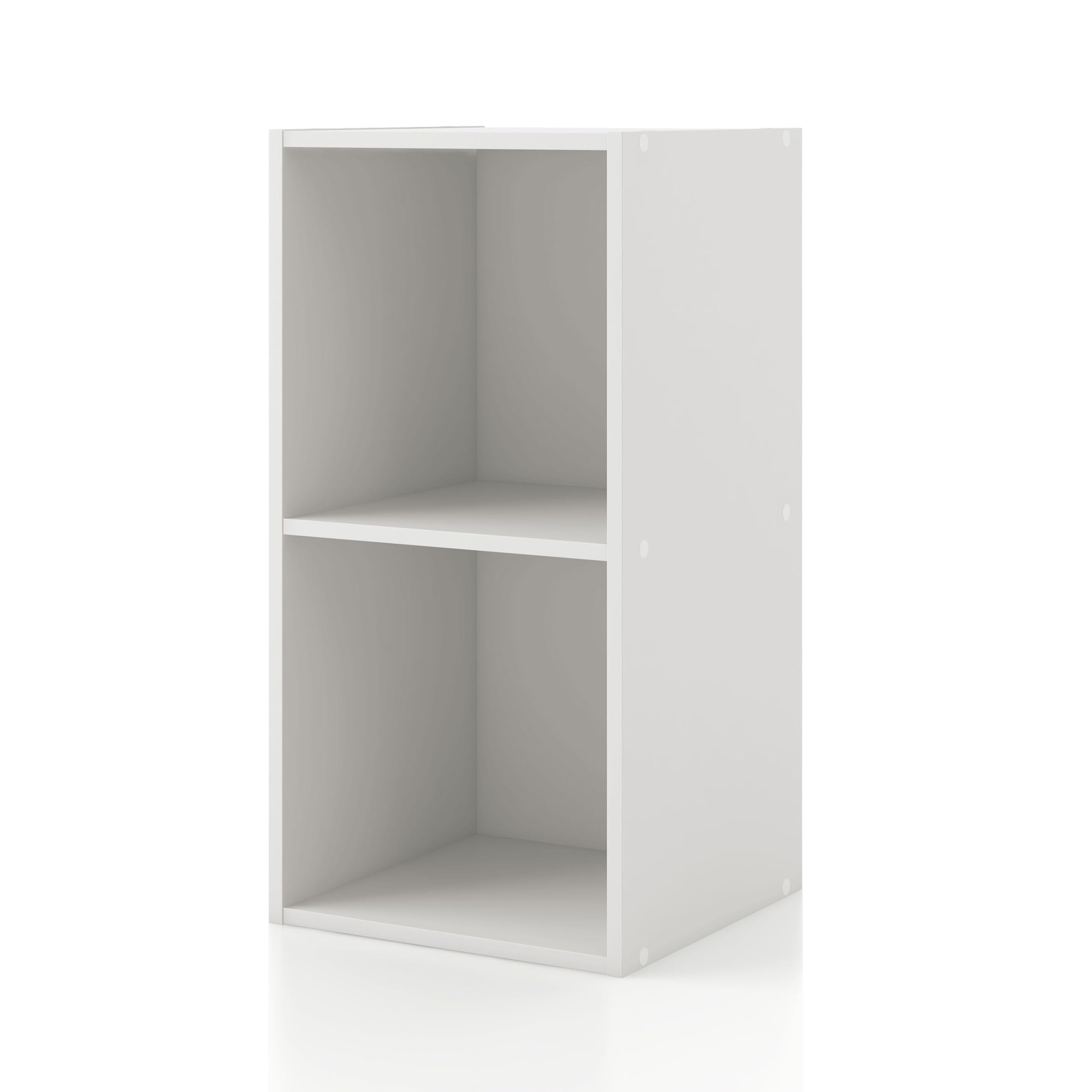 Apexa 2-Cube open shelf in white for versatile dorm storage.
