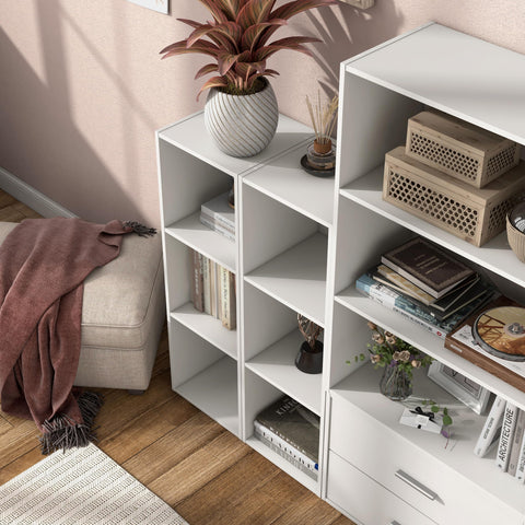 Apexa wooden dowels and hardware support secure, stable stacking.