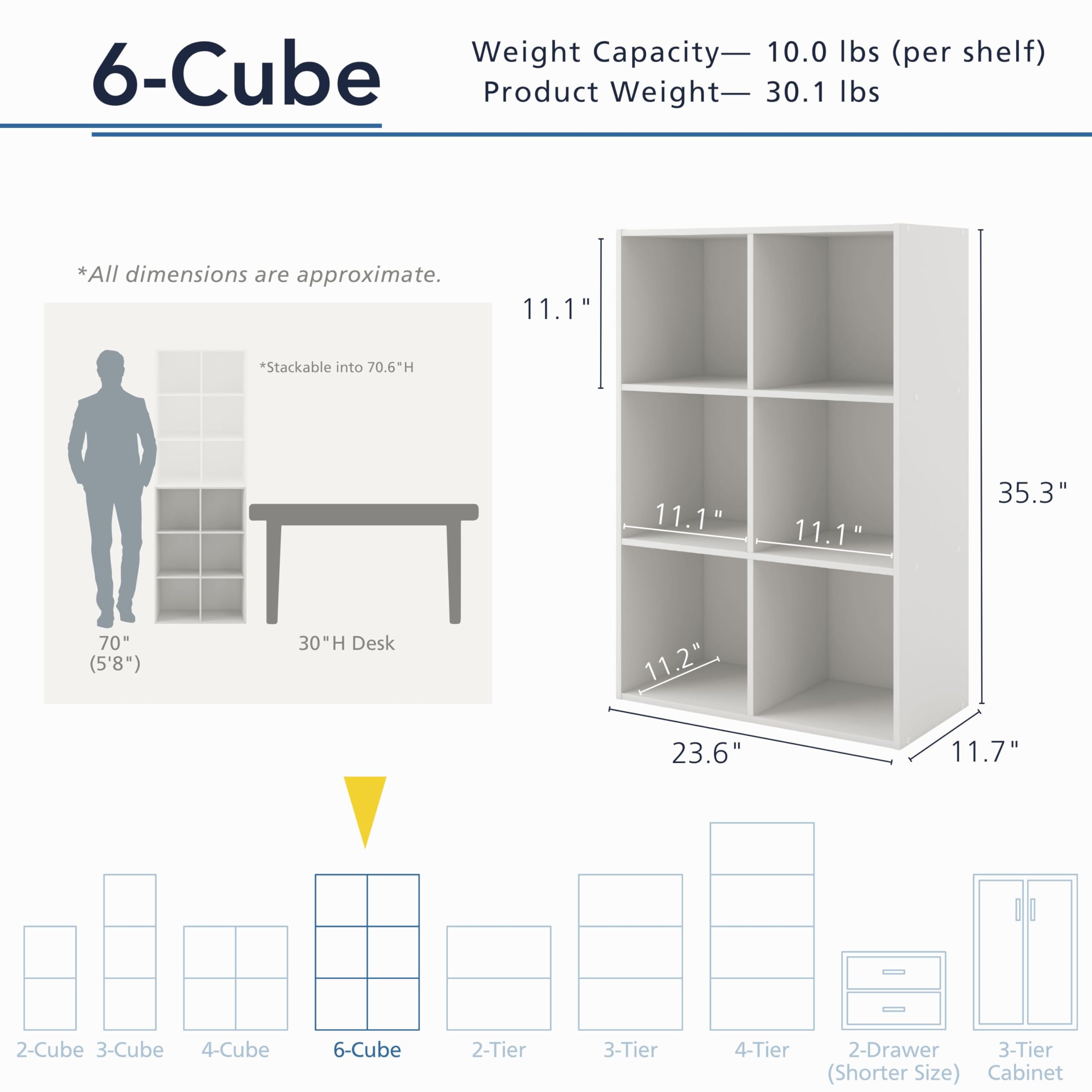 Homes Inside + Out Apexa 3-Cube Open offers compact, organized shelving for essentials.