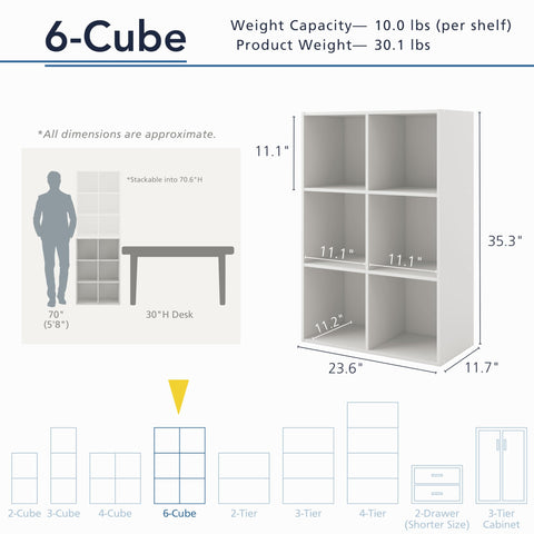 Homes Inside + Out Apexa 3-Cube Open offers compact, organized shelving for essentials.