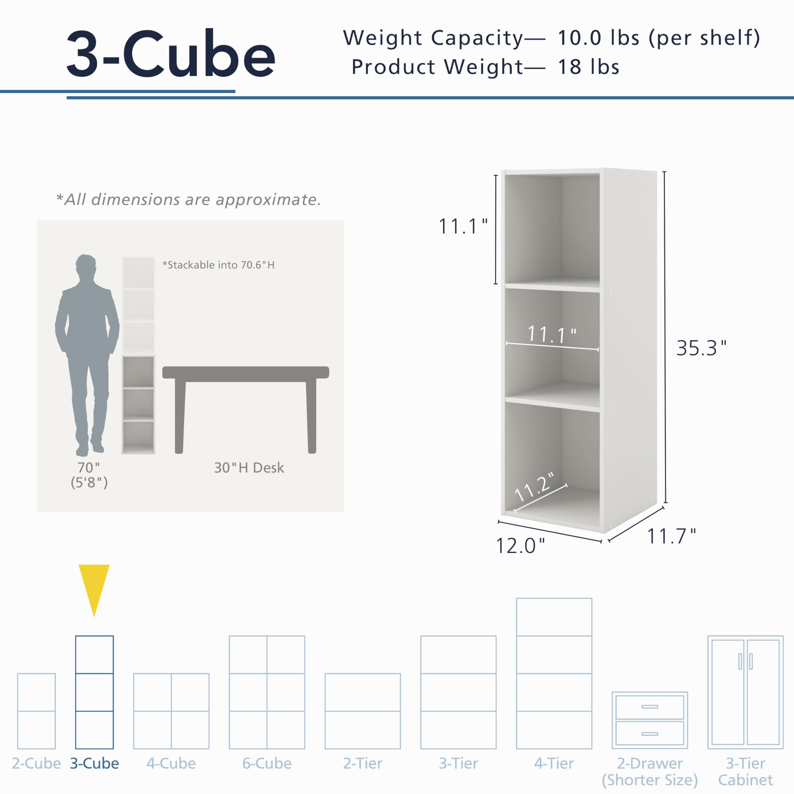 Apexa 3-Cube side-view keeps books neatly visible and accessible.