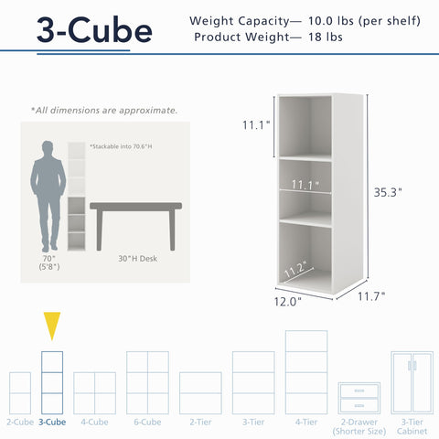 Apexa 3-Cube side-view keeps books neatly visible and accessible.