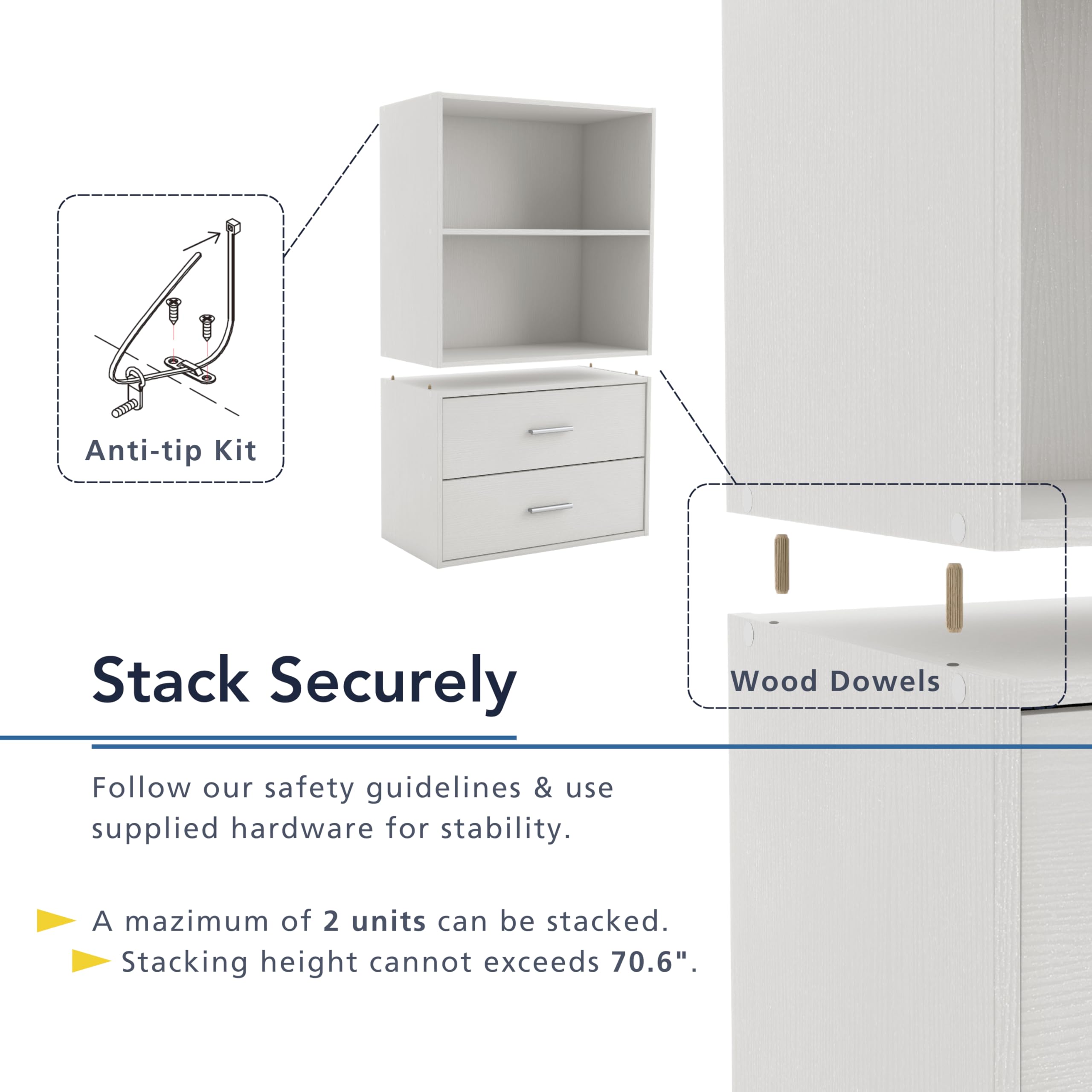 Apexa 3-Cube stackable setup demonstrates flexible room organization.