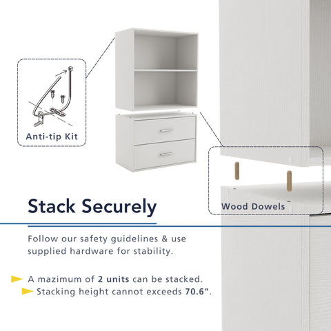Apexa 3-Cube stackable setup demonstrates flexible room organization.