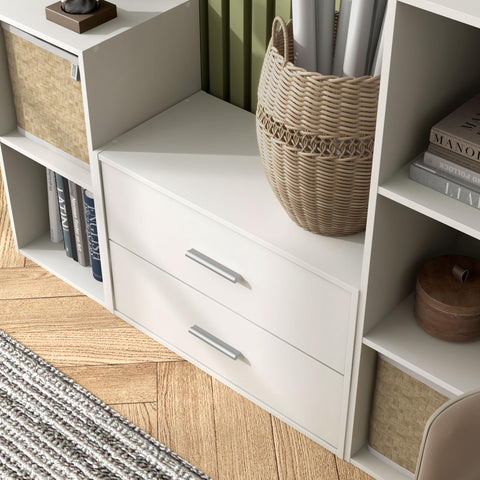 Apexa stackable drawers showing open cubby area for easy access