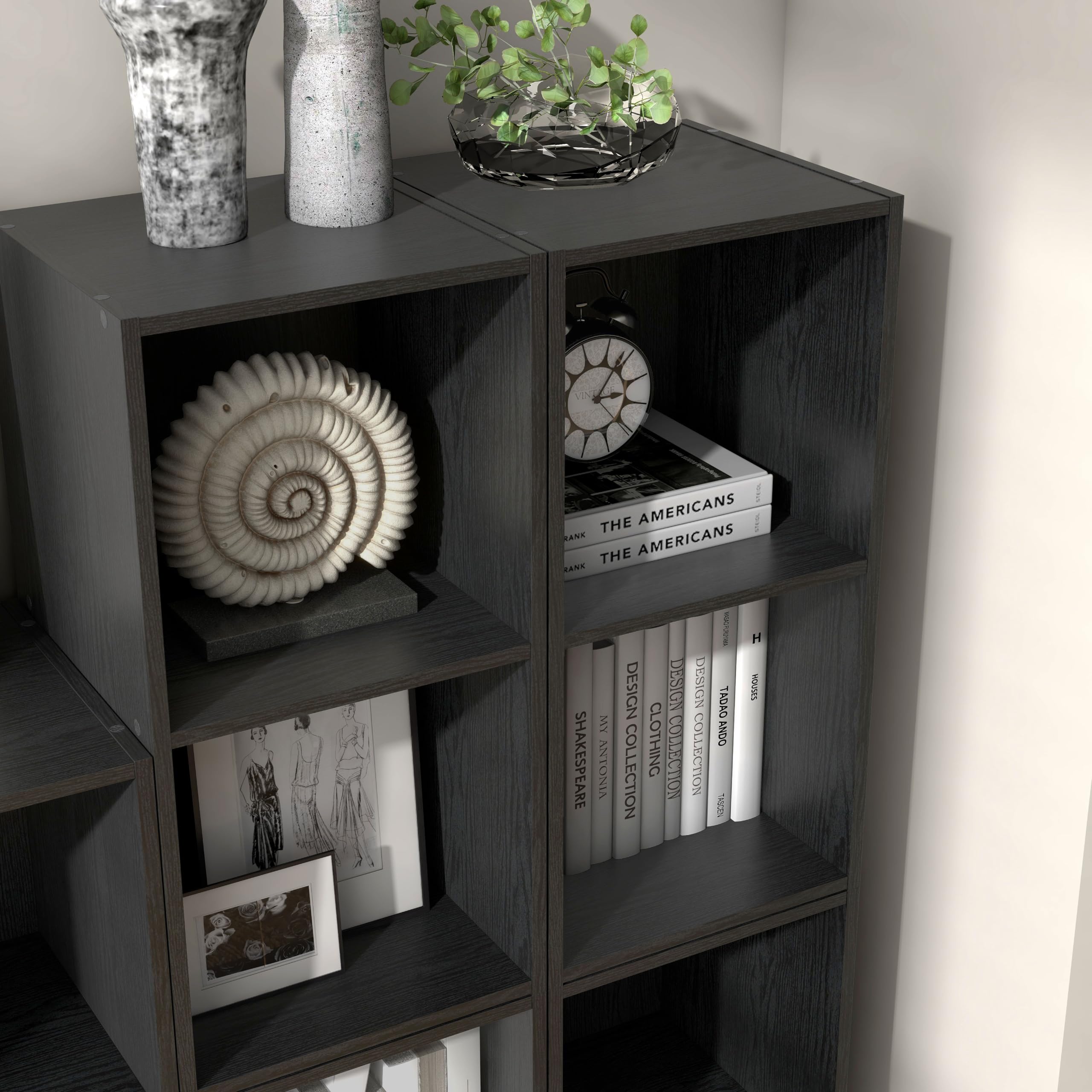 Homes Inside + Out Apexa 2-Cube wood-grain finish adds natural texture to decor