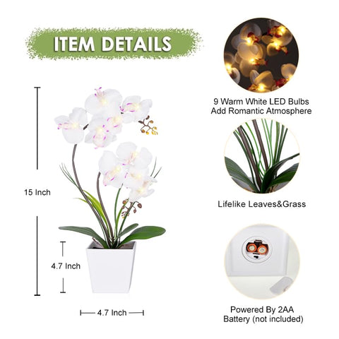 HOMESEASONS Orchid Lamp displayed on mantel for cozy decor