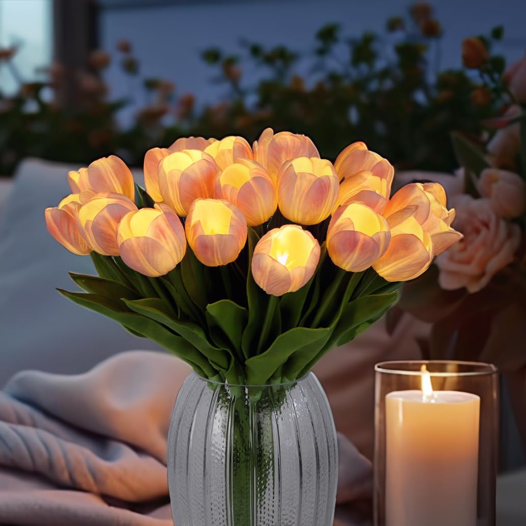 HOMESEASONS pink tulips brighten centerpieces for weddings or home.