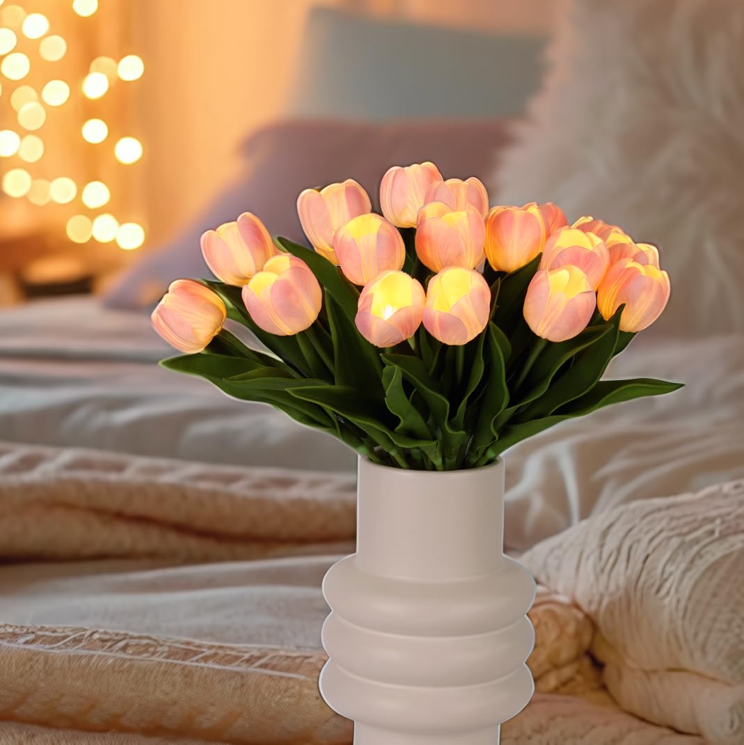 HOMESEASONS timer tulip lights save energy and simplify setup.