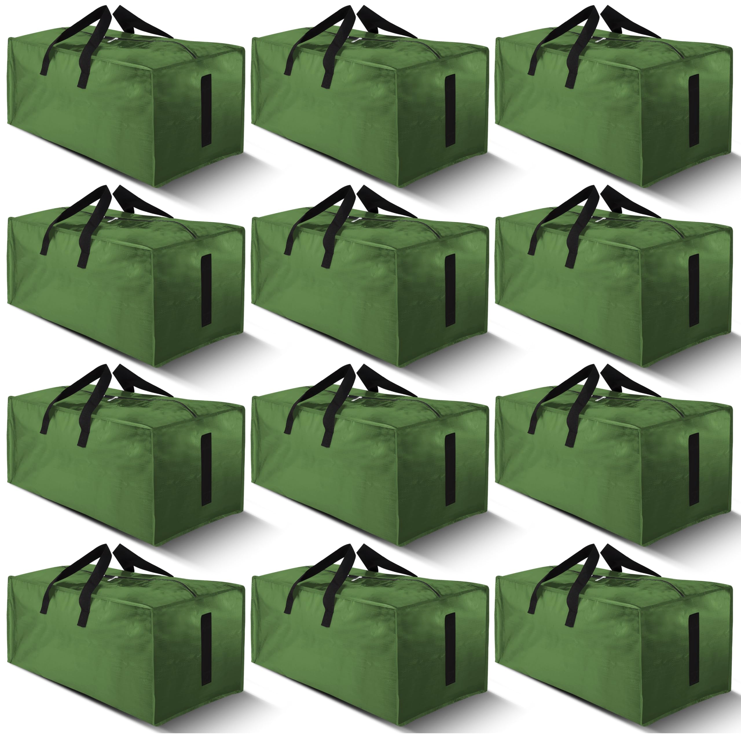 HOMESURE 12-pack large bags olive green setup showing roomy interior for belongings.