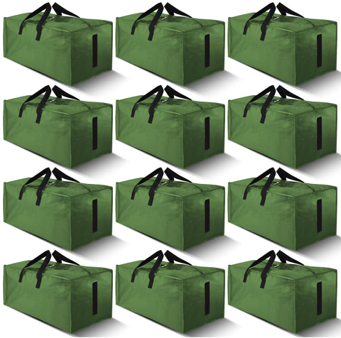 HOMESURE 12-pack large bags olive green setup showing roomy interior for belongings.