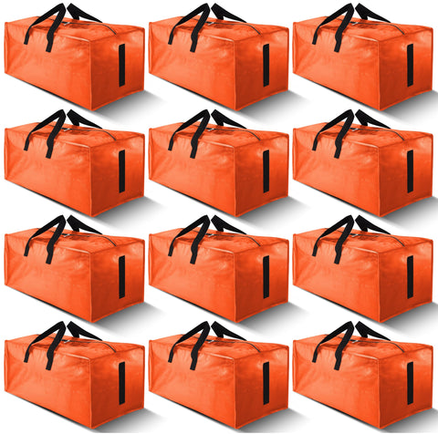 HOMESURE 12-pack large moving bags with zippers and handles for easy transport.