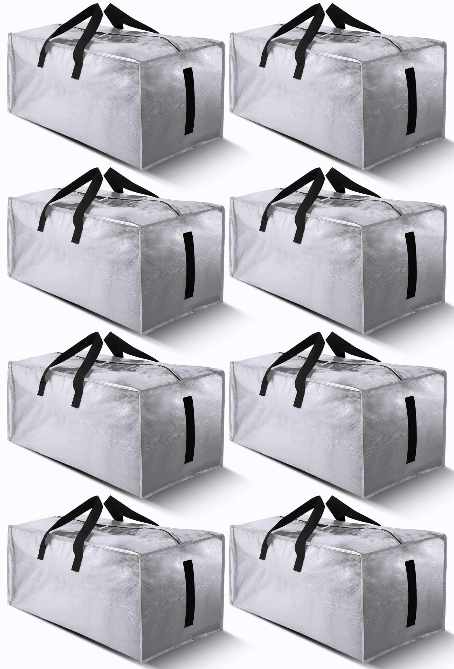 HOMESURE 8-pack large bags with zippers and handles for easy organizing and moving