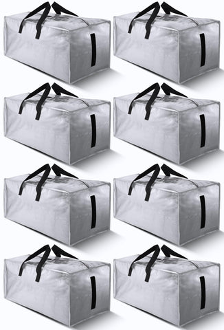 HOMESURE 8-pack large bags with zippers and handles for easy organizing and moving