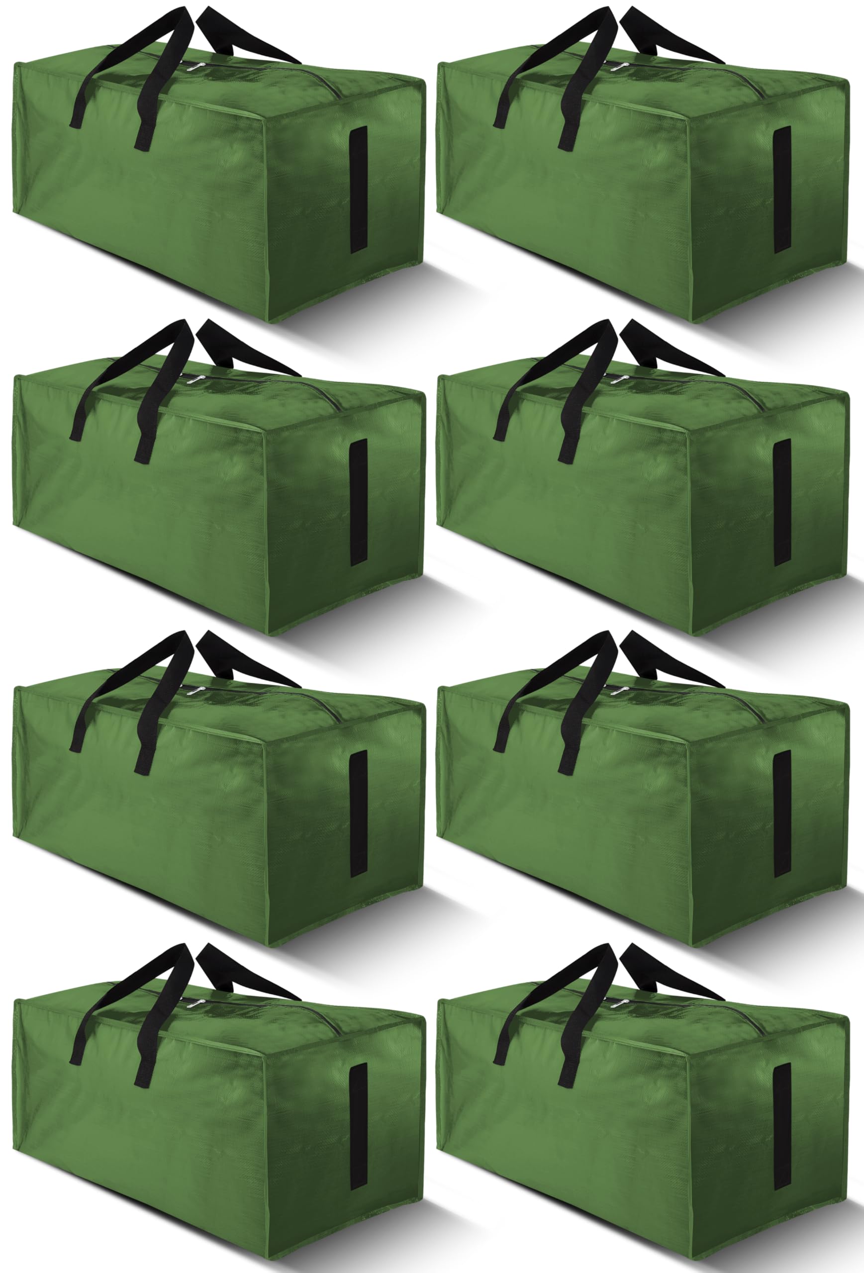 HOMESURE 8-pack olive-green moving bags showing versatile storage and transport options