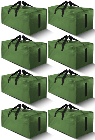 HOMESURE 8-pack olive-green moving bags showing versatile storage and transport options