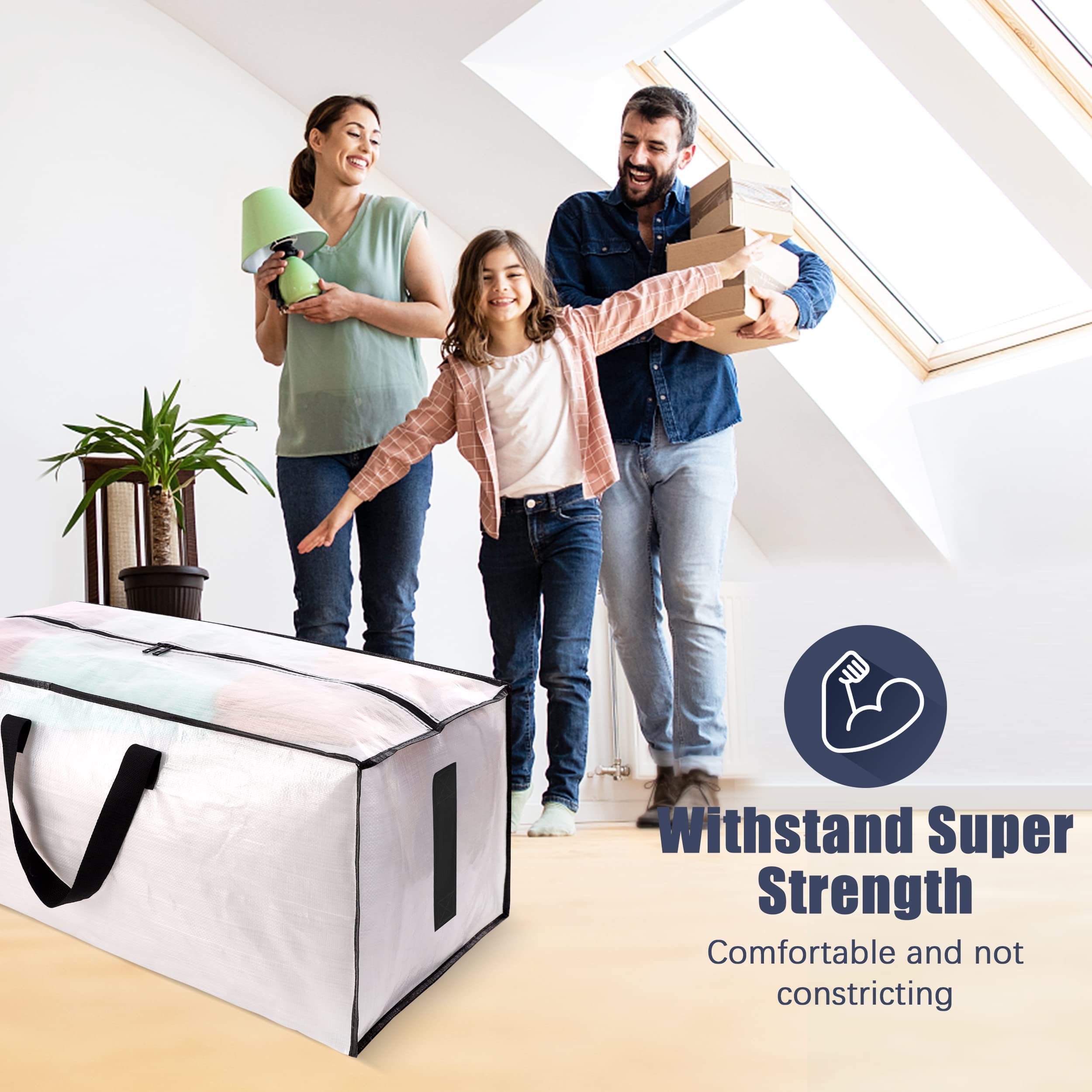 HOMESURE 86-liter bags maximize packing capacity for clothes and bedding.