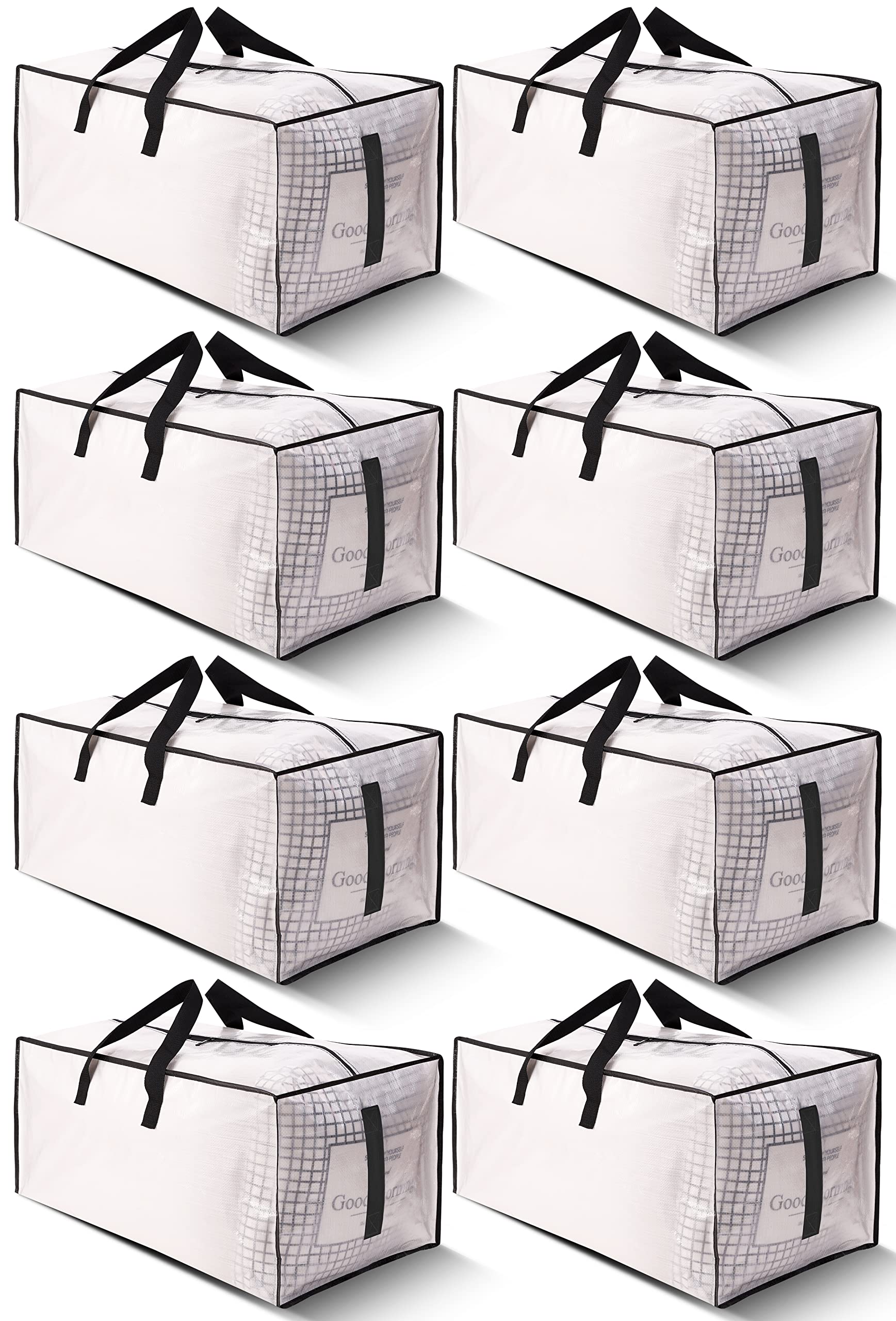Homesure 8-pack large bags with woven material provide durable bulky-item storage.