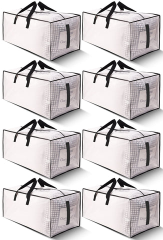 Homesure 8-pack large bags with woven material provide durable bulky-item storage.