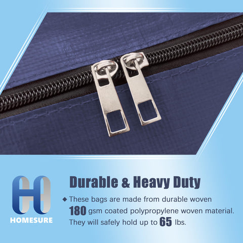 HOMESURE blue moving bags fold flat to save space between moves.