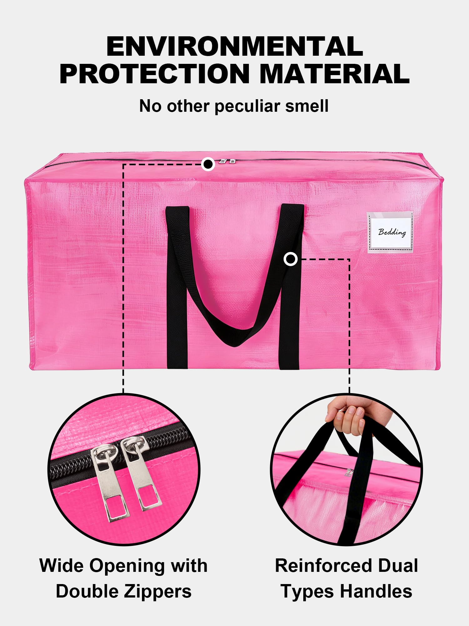 Homesure heavy-duty reinforced zippers durability for repeated moves.
