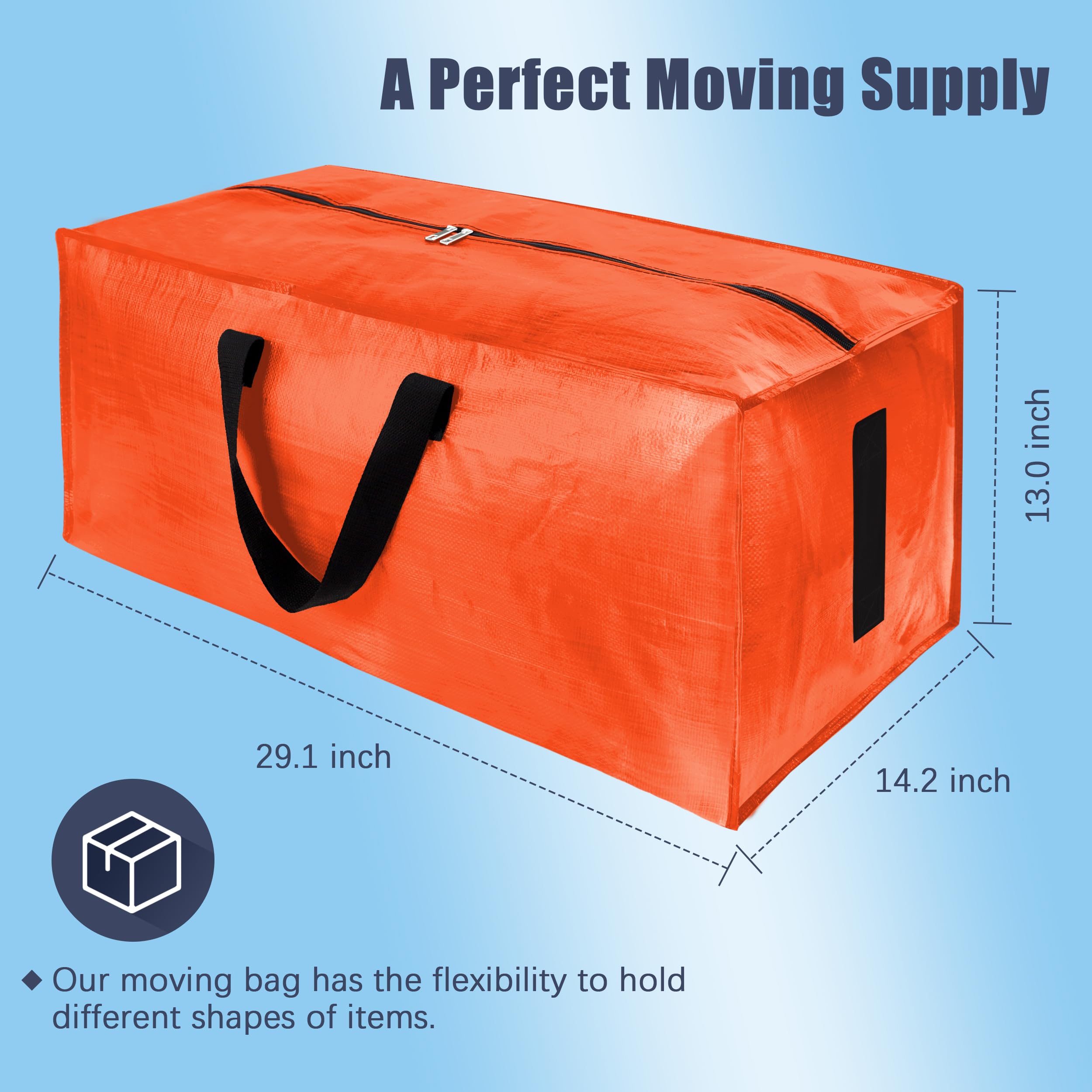 Homesure heavy-duty storage tote with zipper highlights strong construction for 65-lb loads