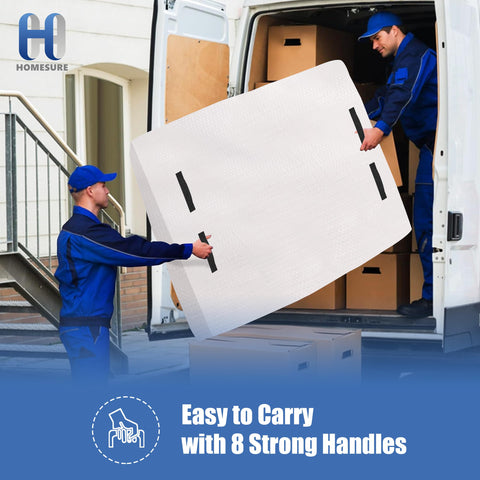 Heavy-duty tarp resists water and dust during moves and storage